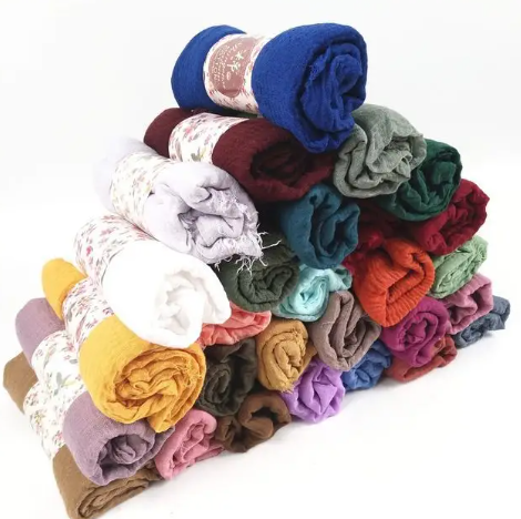 BLACK COTTON CRINKLE HIJAB - SAHAR