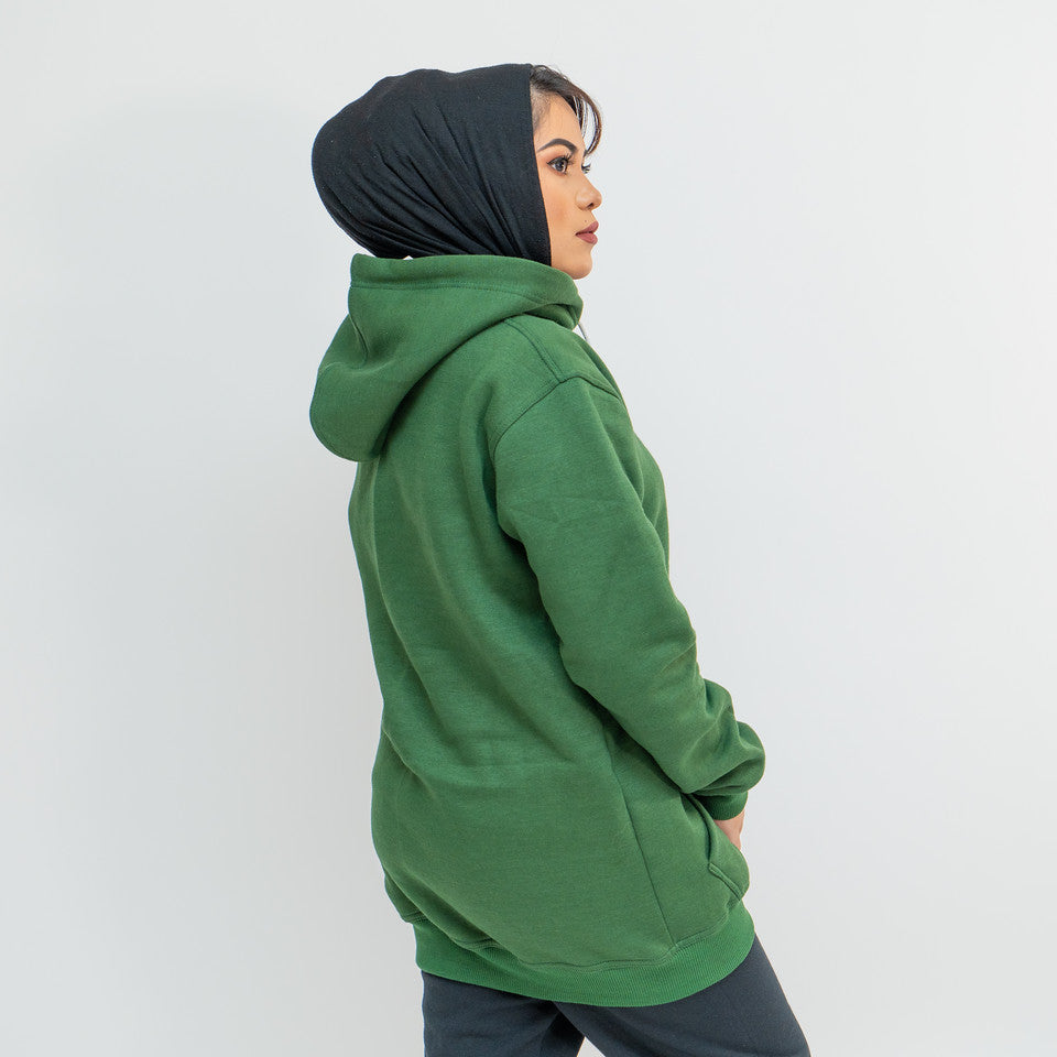 STEP UP HOODIE - GREEN BEAR RAINFOREST - LONG FOR HIJABI STYLE