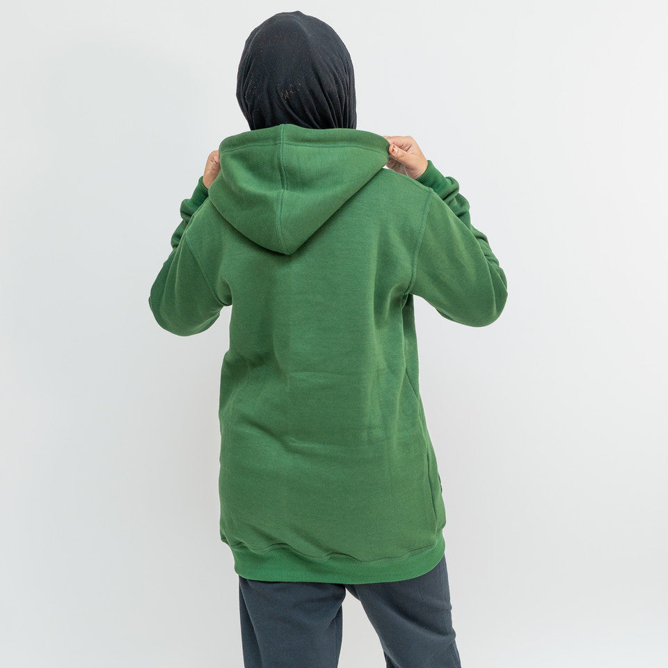 STEP UP HOODIE - GREEN BEAR RAINFOREST - LONG FOR HIJABI STYLE